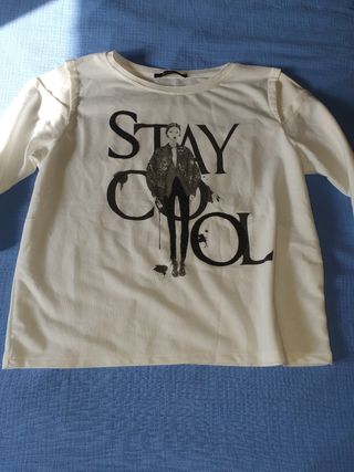 camiseta stay cool zara blanca talla L
