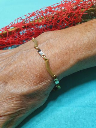 Pulsera Sra. 19cm. Oro Bicolor 18kl .