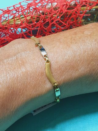 Pulsera Sra. 19cm. Oro Bicolor 18kl .