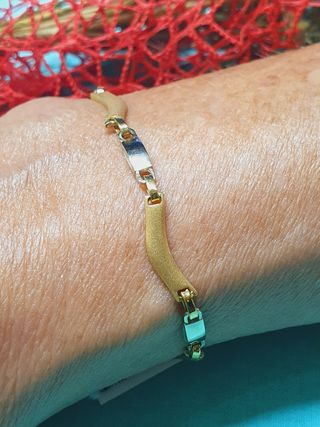 Pulsera Sra. 19cm. Oro Bicolor 18kl .