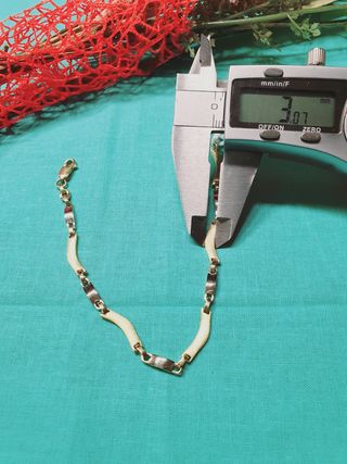 Pulsera Sra. 19cm. Oro Bicolor 18kl .