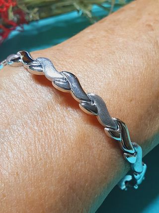 Pulsera 19cm. Oro Blanco 18kl. 