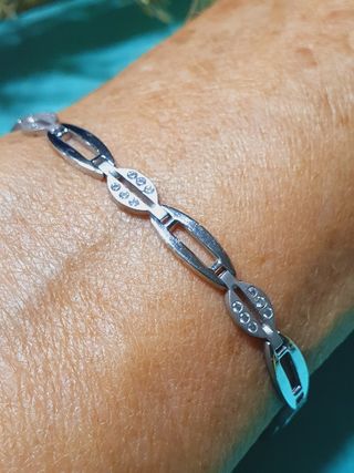 Pulsera Sra.19cm Oro Blanco 18l.
