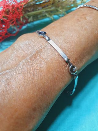 Pulsera 18.5cm. Oro Blanco 18kl.