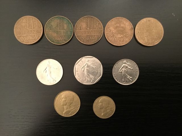 Lote monedas francos de Francia