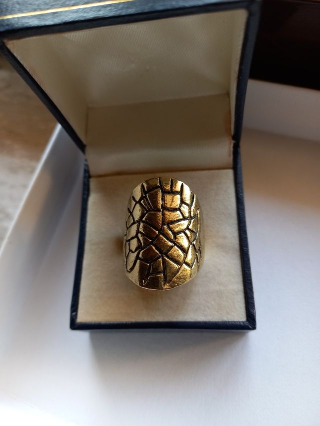 anello vintage ottone intarsiato