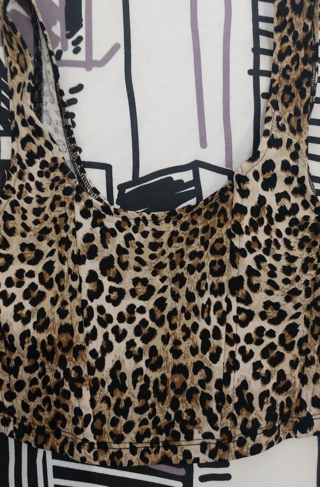 Top corset leopardo