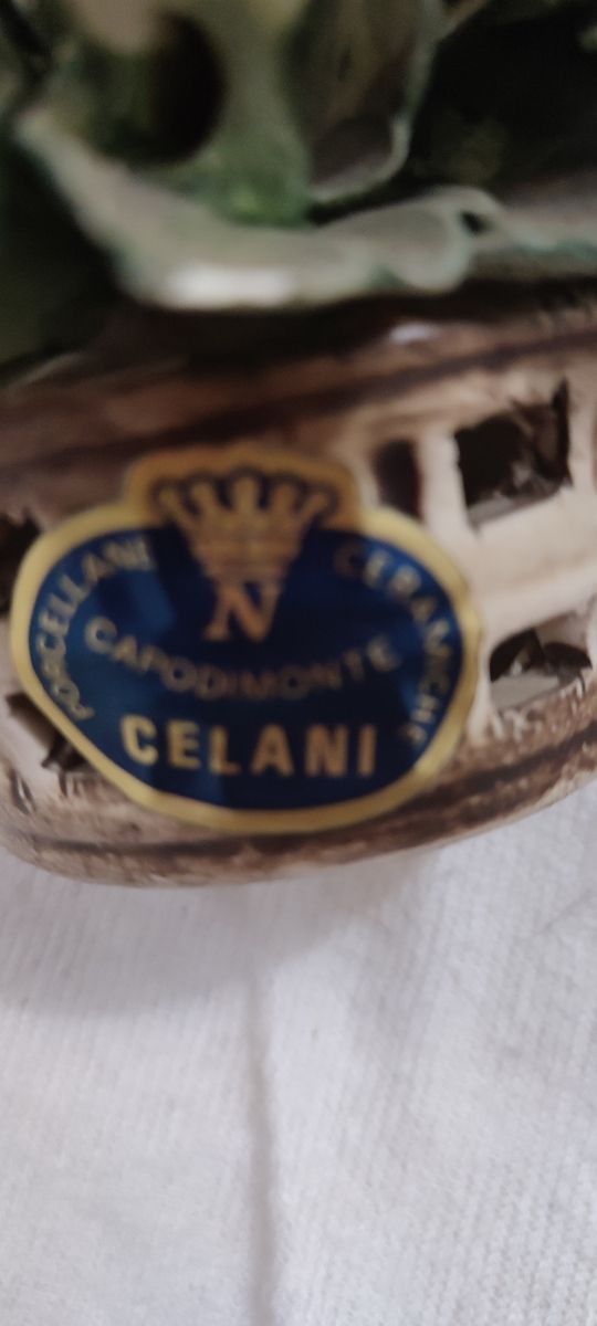 cesta flores capodimonte vintage