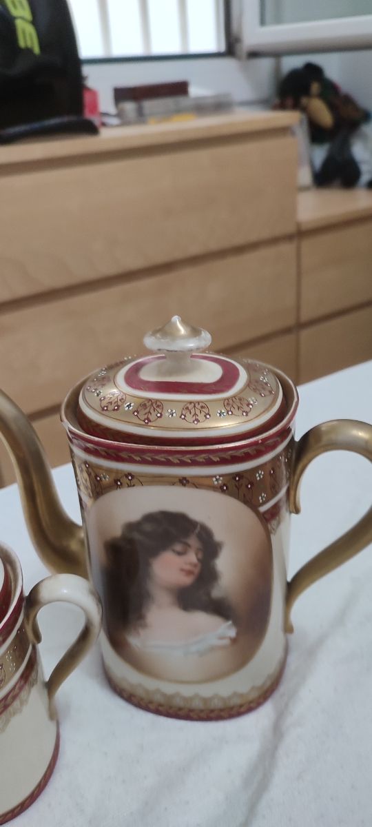 juego café cerámica austriaca siglo 18