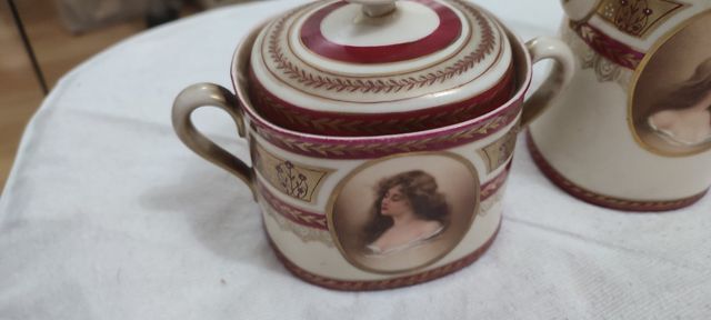 juego café cerámica austriaca siglo 18