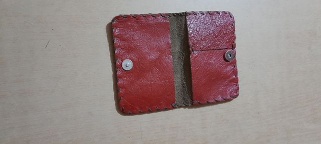 piccolo portafoglio in vera pelle struzzo