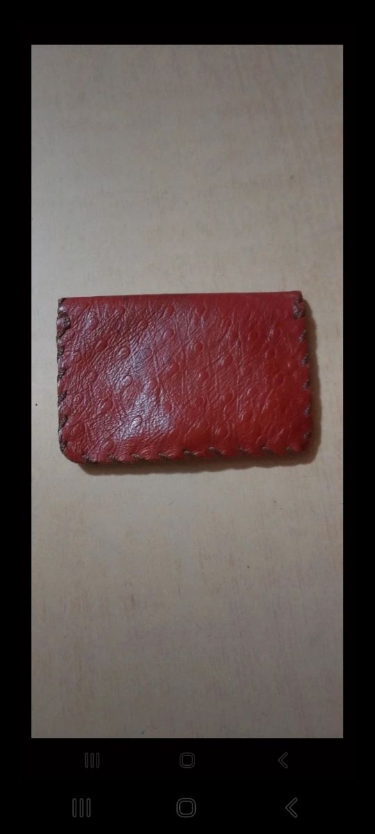 piccolo portafoglio in vera pelle struzzo