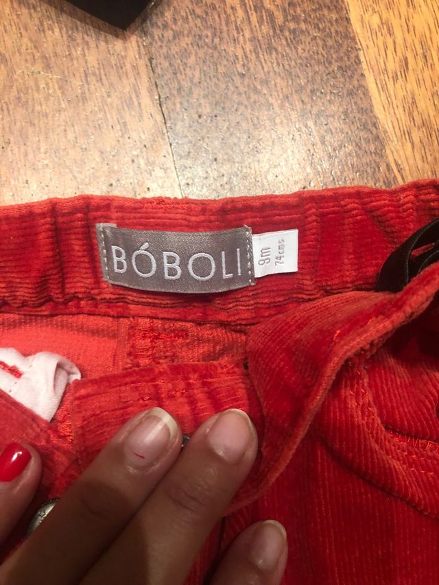 Conjunto pantalon pana y camiseta boboli talla 9M