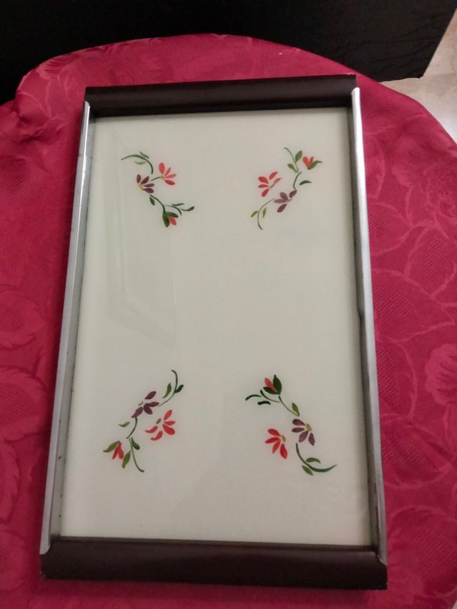 vassoio vintage anni 50 dipinto a mano