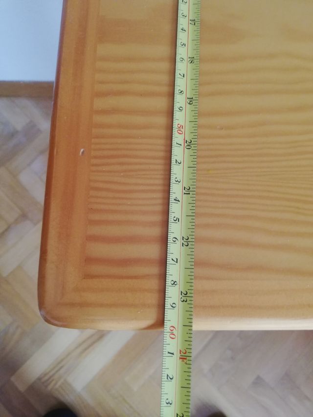 Mesa estudio pino y patas metálicas