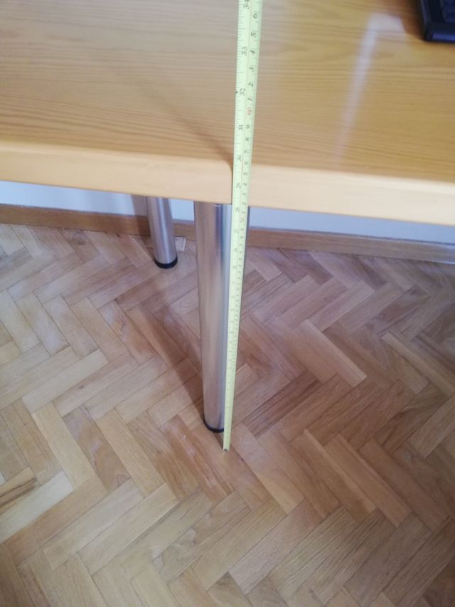 Mesa estudio pino y patas metálicas