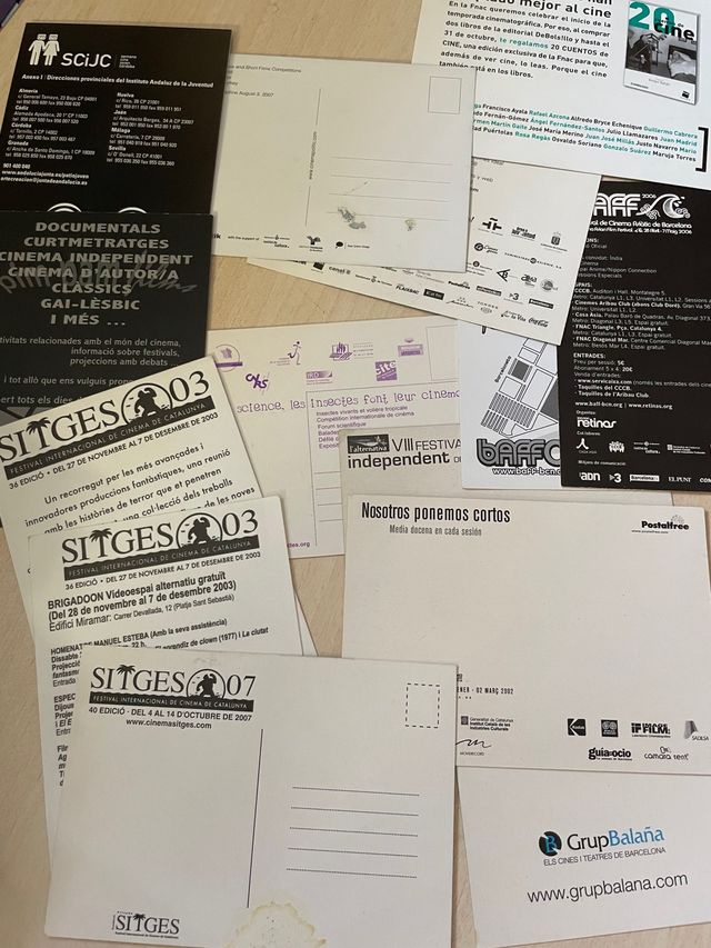 Lote de postales de festivales de cine y películas