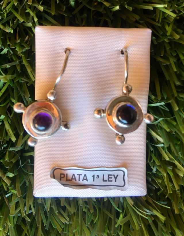 Pendientes de plata y amatistas (Mod. Sandrine)