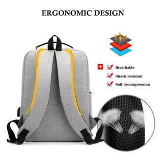 Mochila en color gris y negro