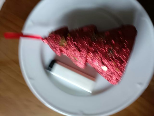 adorno árbol navidad purpurina rojo