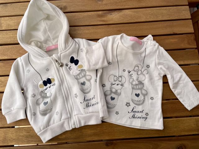Sudadera y camiseta bebé 6-9 meses.