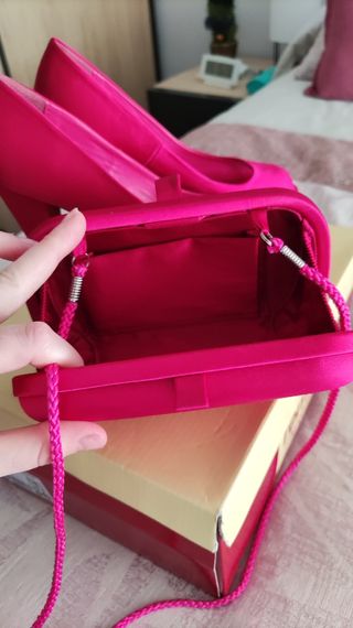 Peeptoes fucsia talla 36. Regalo bolso a juego