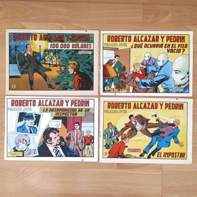 Lote 4 cómics antiguos Roberto Alcázar y Pedrín