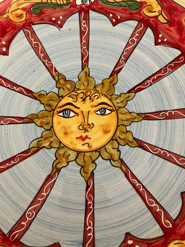 Coppa e piatto decorato a mano , ceramiche