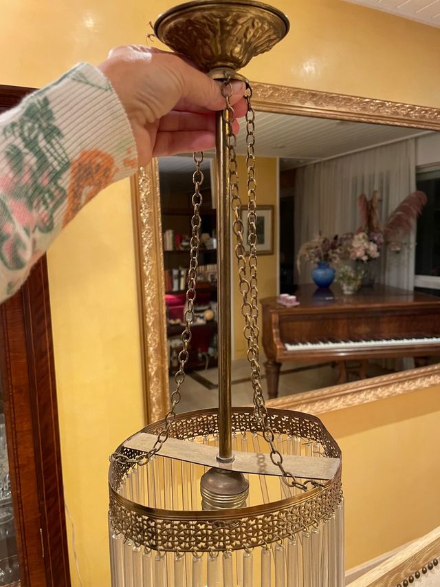 Lámpara vintage tubos de cristal