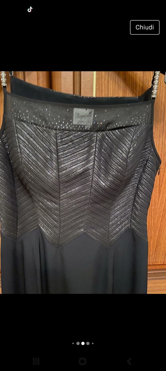 Abito da cerimonia in cady di seta pura, misura 44