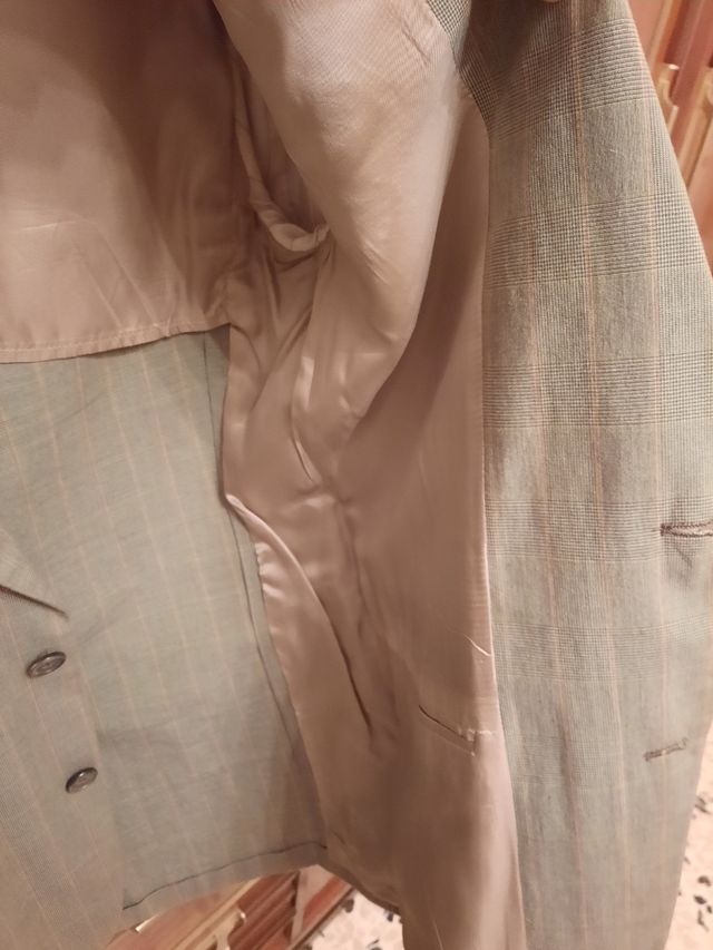 Giacca uomo a quadri in cotone,colore cachi,mis.46