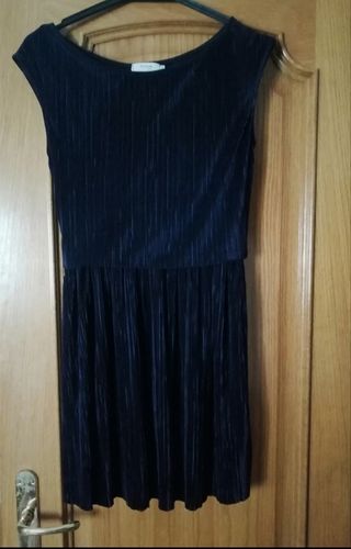 Vestido plisado azul Talla 40