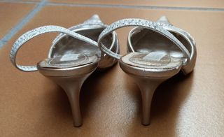 zapatos plateados N°37 especial fiestas