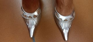 zapatos plateados N°37 especial fiestas