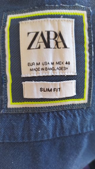 Camisa lisa de Zara para hombre, de manga larga