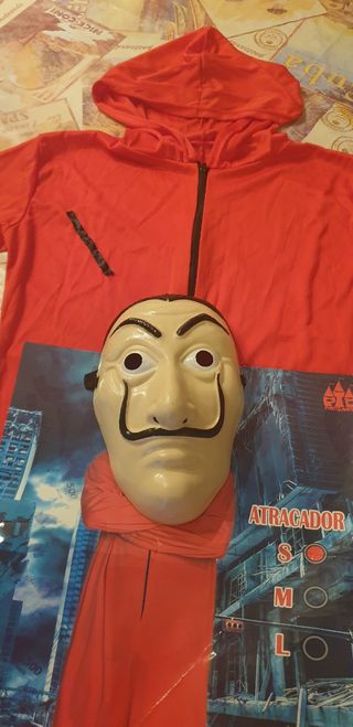disfraz casa de papel incluido máscara 