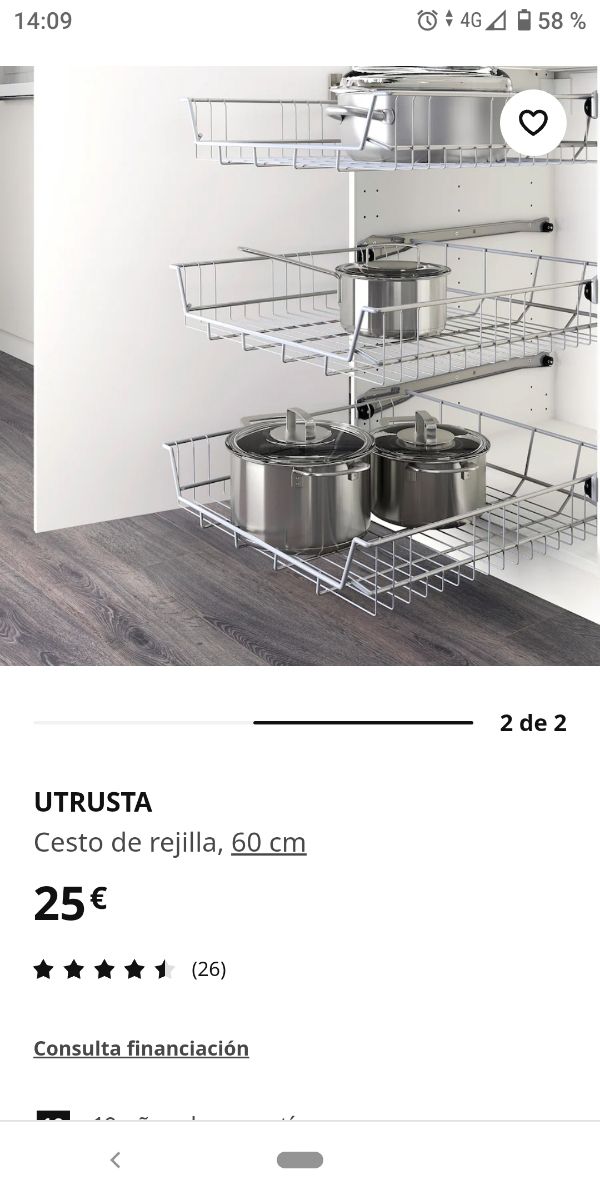 Cestas de rejilla para mueble de cocina 
