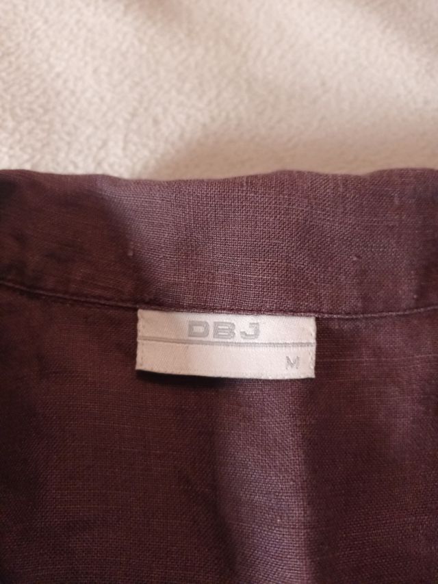 blusa lino marron chocolate