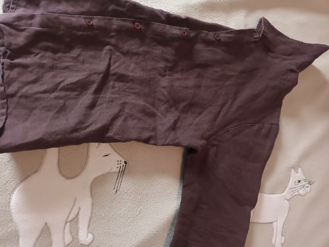 blusa lino marron chocolate