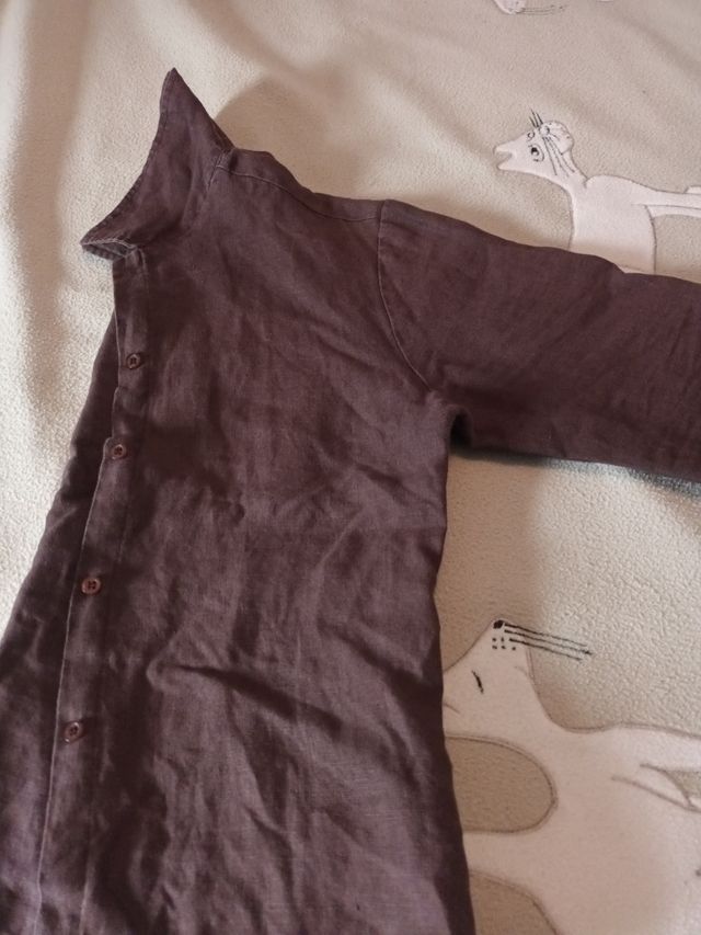 blusa lino marron chocolate