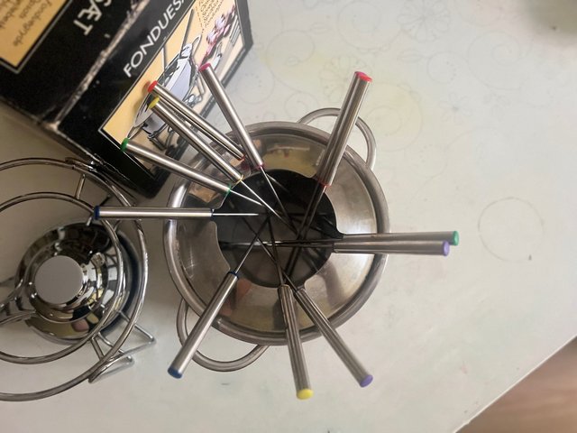 Fondue set aceró inoxidable