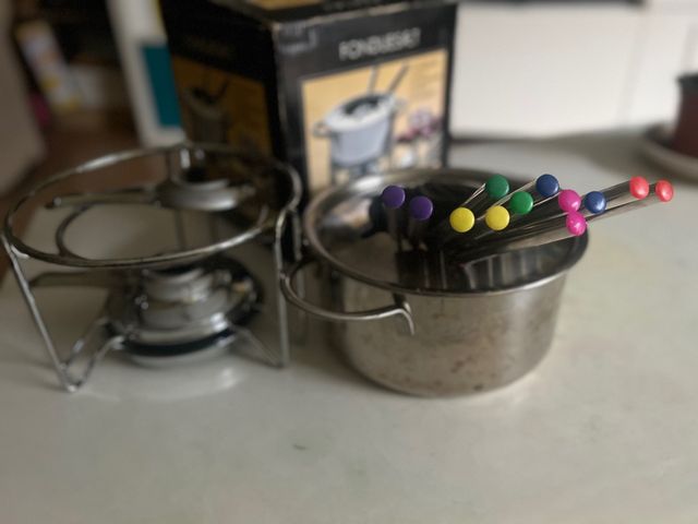 Fondue set aceró inoxidable