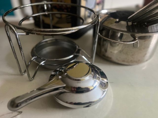 Fondue set aceró inoxidable
