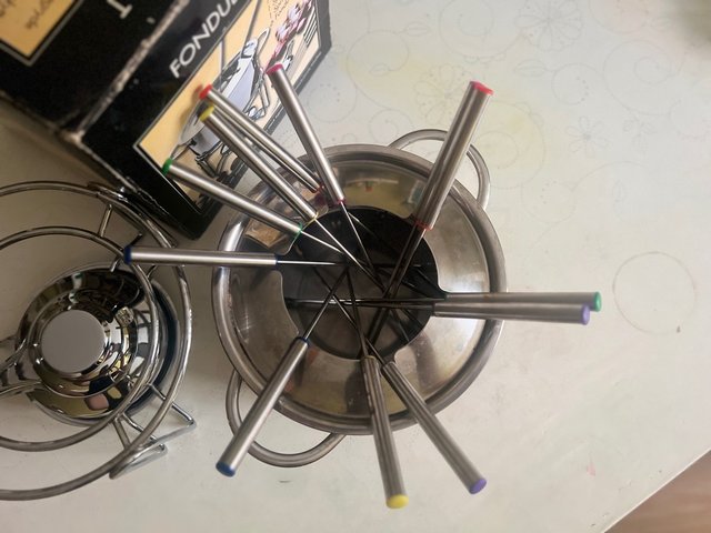 Fondue set aceró inoxidable