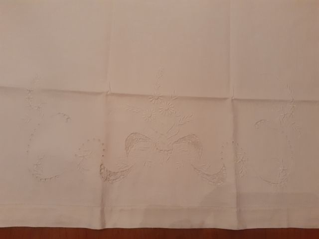 3 asciugamani in canapa con ricami vintage nuove