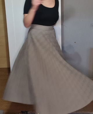 Falda plisada de cuadros de zara