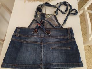 peto vaquero de falda berska talla 34 xs