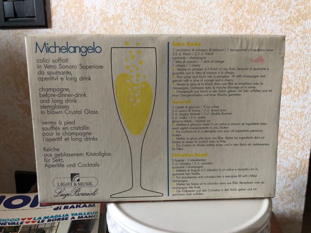 Set 6 calici soffiati in vetro