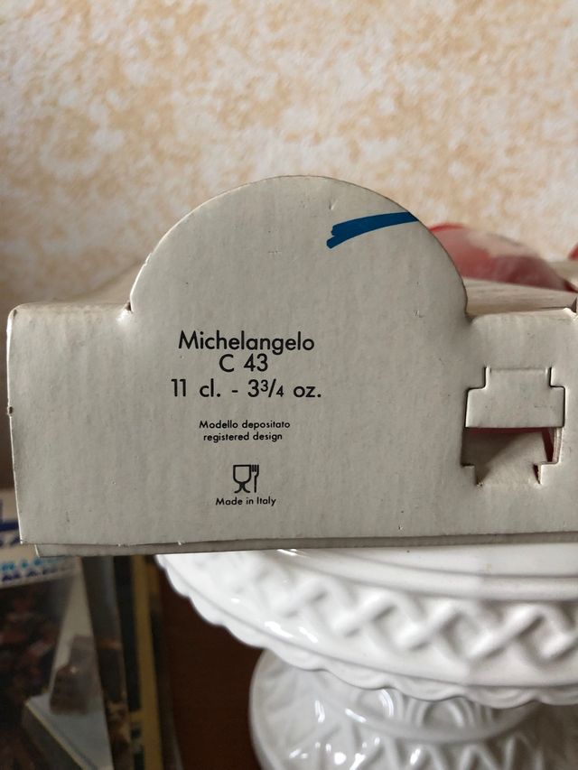 Set 6 calici soffiati in vetro