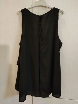 Blusa capas de gasa negra
